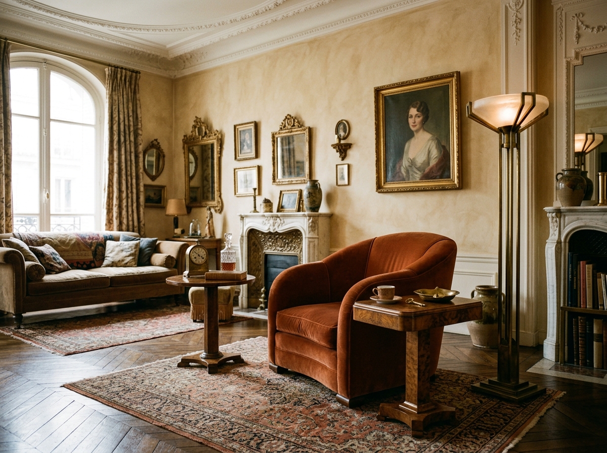 Art Deco & Vintage French Styled Living Parlor